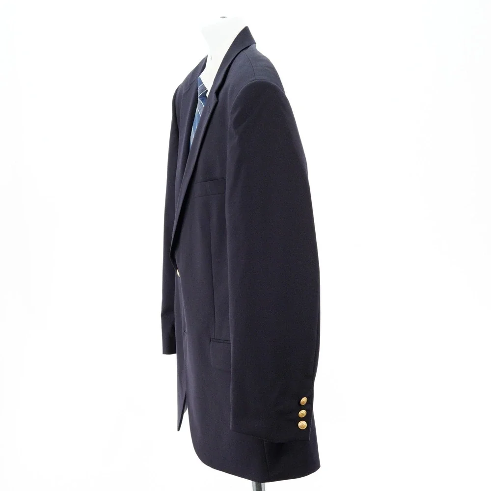 Jos A Bank Traditional Fit Blue Wool Blend Gold Button Blazer 44R